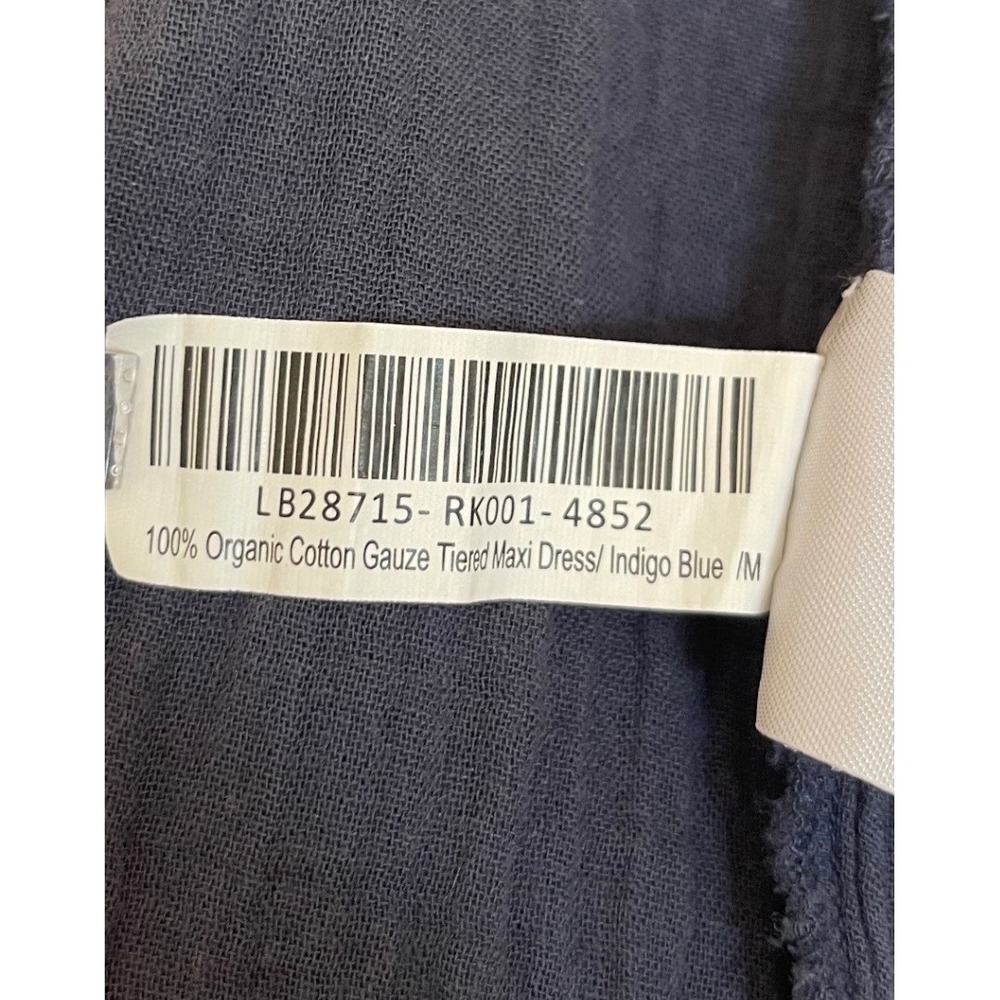 Quince 100% Organic Cotton Gauze Tiered Maxi Dress Indigo Blue Medium - Picture 10 of 10